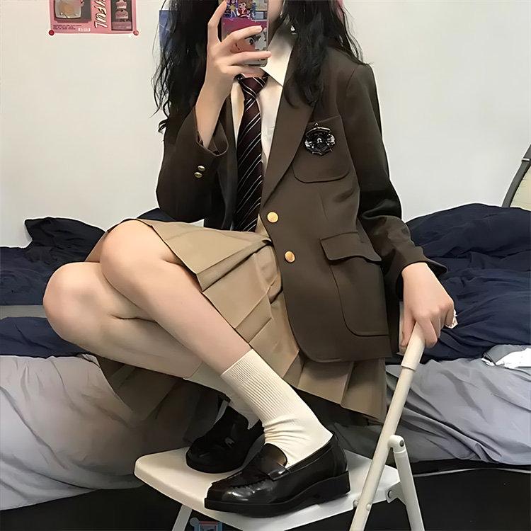 卒業式 スーツ 女の子 韓国風 卒服 セット 4点セット 小学生 中学生 高校生 フォーマルスーツ スカート ジャケット 入学式 JK 成人式 子供服 ゆったり  160 | ブランド登録なし | 21