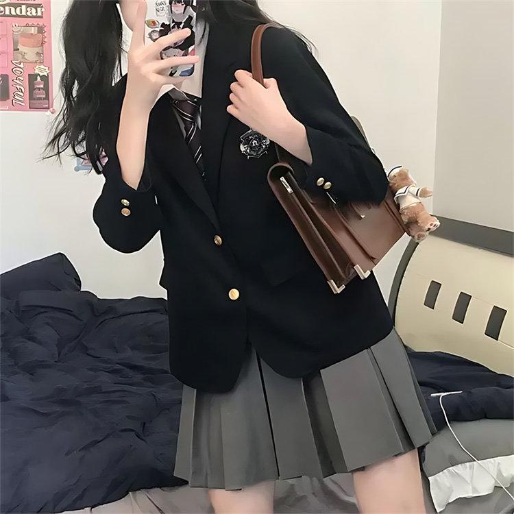 卒業式 スーツ 女の子 韓国風 卒服 セット 4点セット 小学生 中学生 高校生 フォーマルスーツ スカート ジャケット 入学式 JK 成人式 子供服 ゆったり  160 | ブランド登録なし | 22