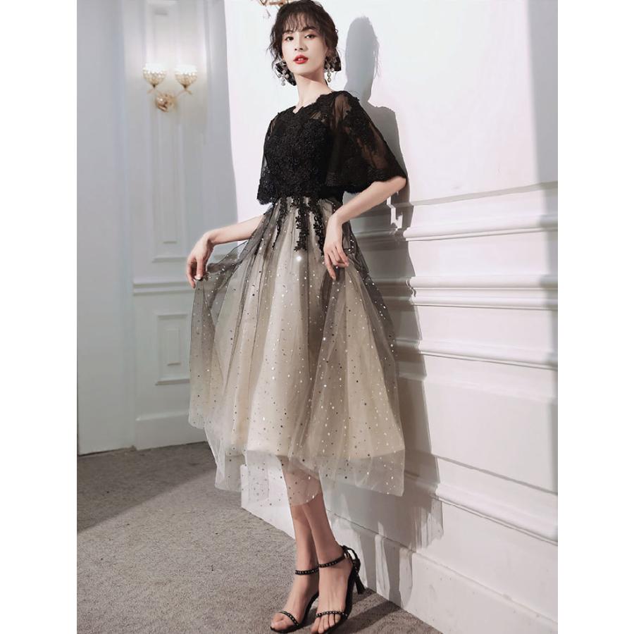 ドレス 大人 ピアノ 発表会 中学生 高校生 パーティー 韓国 結婚式 ワンピース 演奏会 黒 ロング丈 ミモレ丈 袖あり マキシ丈 膝丈 レディース フォーマル 、 | ブランド登録なし | 09