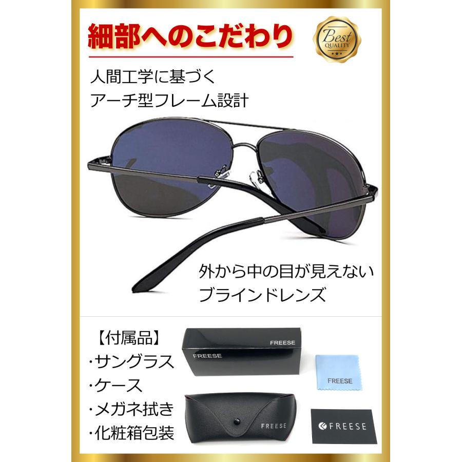 サングラス メンズ 偏光レンズ 軽量 UVカット クラシック ティア