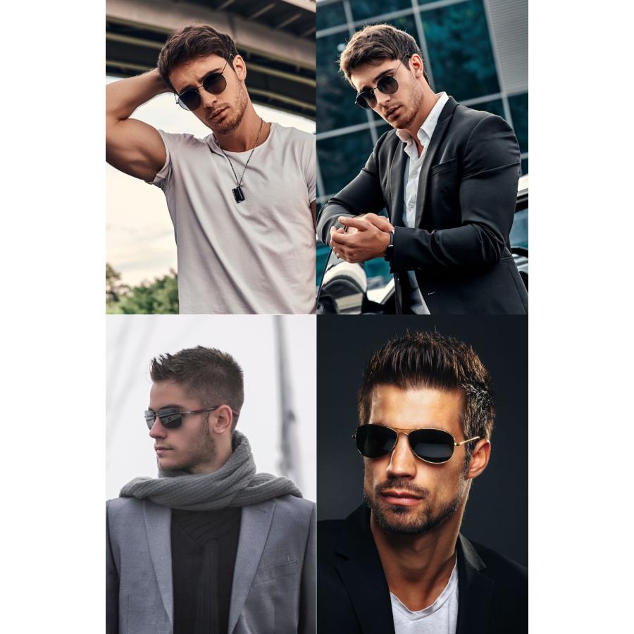 サングラス メンズ 偏光レンズ 軽量 UVカット クラシック ティア