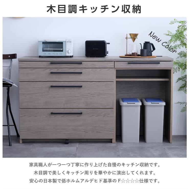 キッチンカウンター キッチン収納 ダストボックス 幅160 奥行43 高さ90