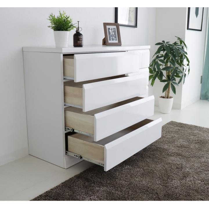 J312\" ホワイト/ ナチュラル 色 5杯 ローチェスト W1200 J312