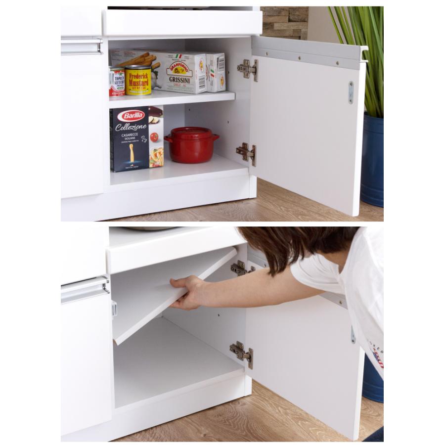 キッチンカウンター カウンターキッチン 幅90 ホワイト 白