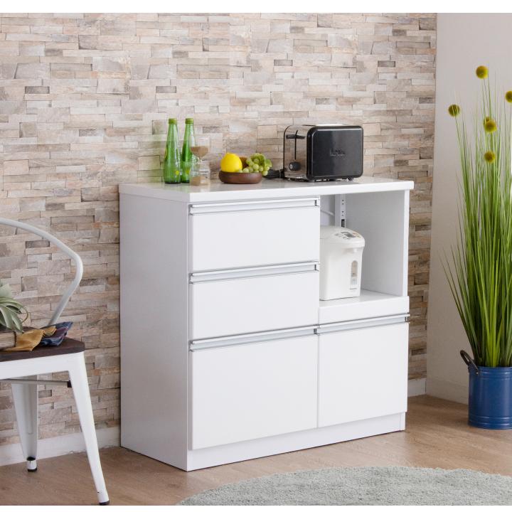 キッチンカウンター ホワイト マーブル キッチンカウンター カウンターキッチン 幅90 ホワイト 白 おしゃれ