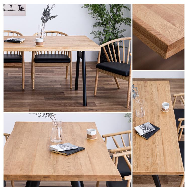 ダイニングテーブル 4人掛け テーブル 135幅 天然木 おしゃれ オーク