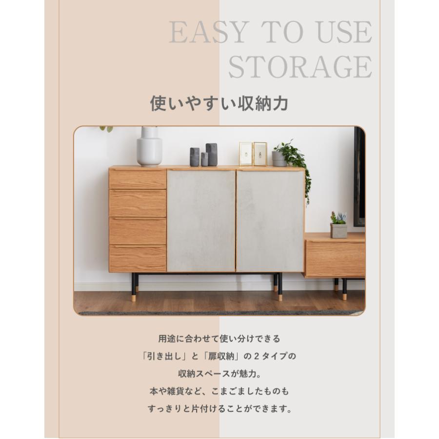 送料無料 ローボード 木製サイドボード 幅147cm 引き出し 250630- delta-side-top-1.jpg