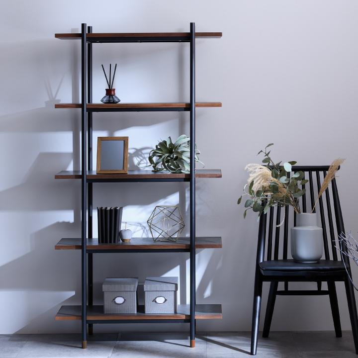 ラック スチール 幅85 奥行36 高さ165 おしゃれ 5段 シェルフ オープン