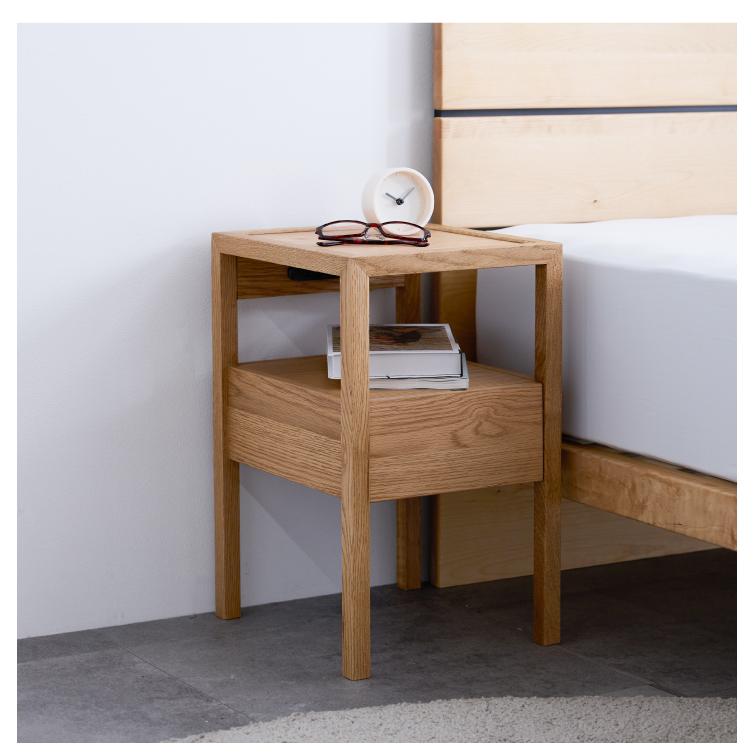 ナイトテーブル サイドテーブル 幅30 オープンラック 天然木 無垢 完成