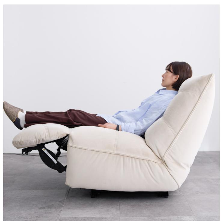 1人掛け電動リクライニングソファー アイボリー