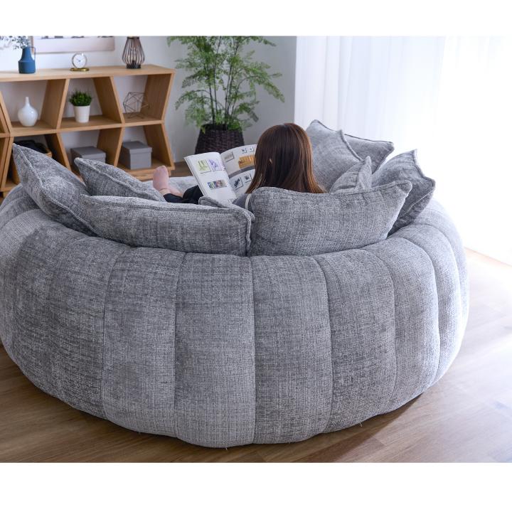 圧縮梱包 丸いシルエット 圧縮１Ｐソファー「ポルカ」ブークレソファ（561） 圧縮梱包 丸いシルエット 圧縮1Pソファー「ポルカ」ブークレ