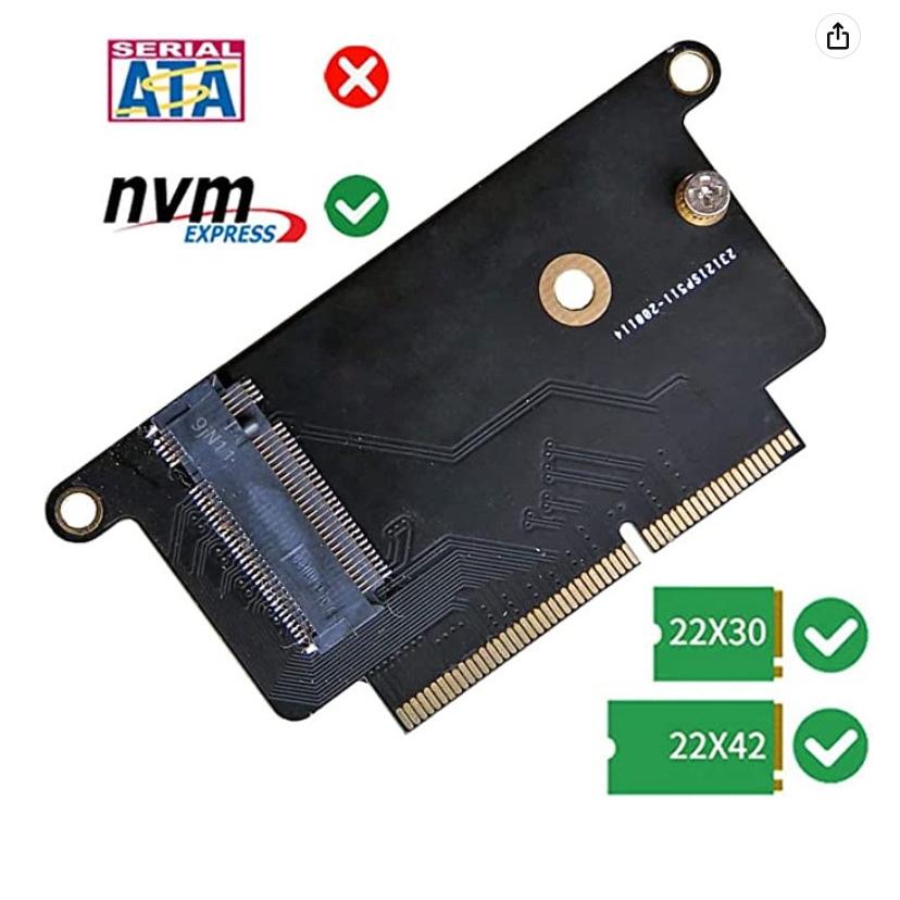 Sintech M.2 NVMe SSDアダプターカード 2016 2017 13インチ MacBook
