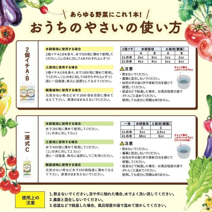 得セット 水耕栽培 液体肥料 おうちのやさい 2個イチ AB 500mL 2セット 合計1L｜eco-guerrilla｜13