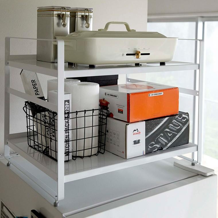 キッチン 収納 Tower タワー 冷蔵庫上収納ラック 冷蔵庫 収納 上 冷蔵庫 上 ラック 隙間 収納 4470 4471 キッチン雑貨のお店 エコキッチン 通販 Yahoo ショッピング