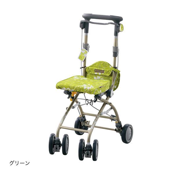 アロン化成 シルバーカーさんぽっぽ グリーン 532372 個人宅配送不可(13000円)