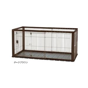 リッチェル 木製スライドペットサークル ワイド ダークブラウン
