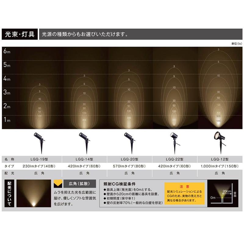 LIXIL 100V ガーデンライト LGQ14型 オフブラック 屋外 防犯 外構 庭