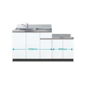 イースタン工業 CF2-160A コンロ台付流し台 デッキ出し水栓タイプ+ 