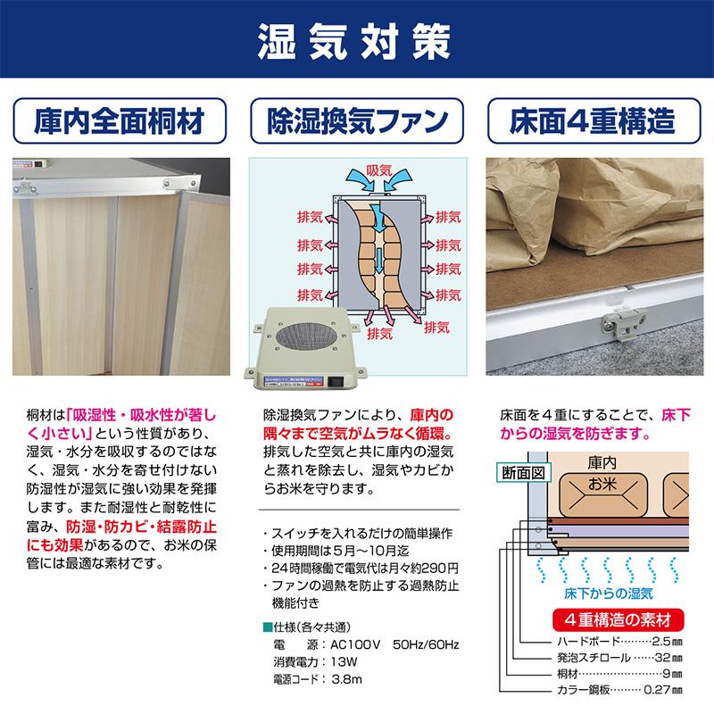 川辺製作所 総桐米収納庫 FN-03(ファン付)※送料無料 お客様組立 : 環境