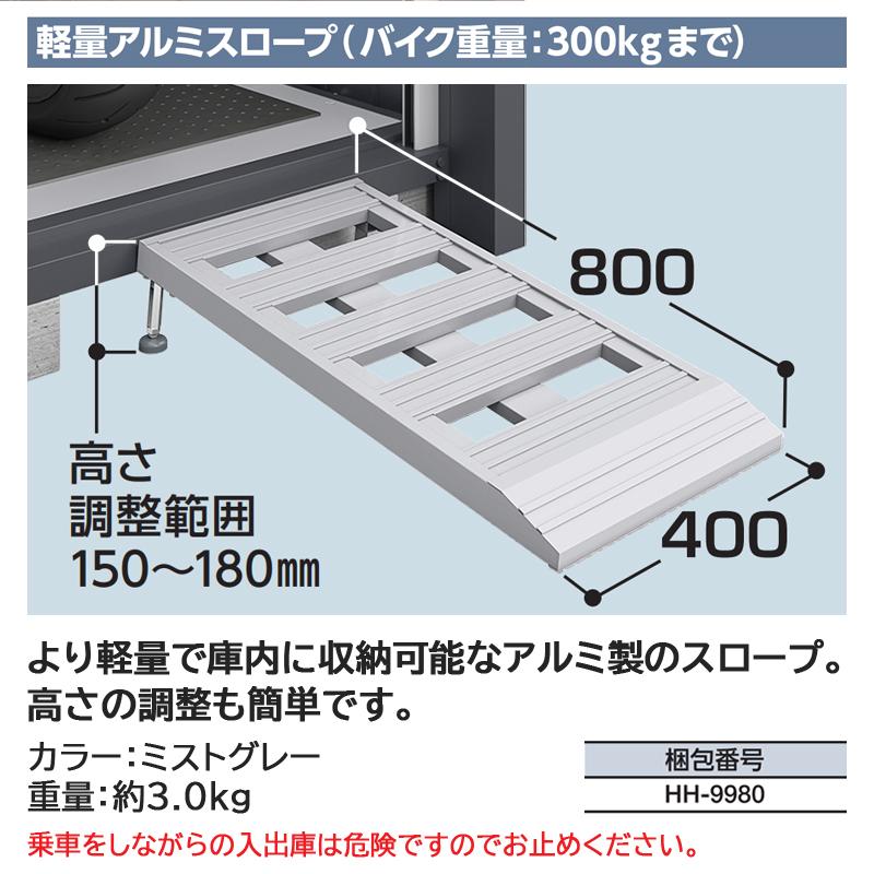 イナバガレージ専用オプション 軽量アルミスロープ ※本体と同時購入時