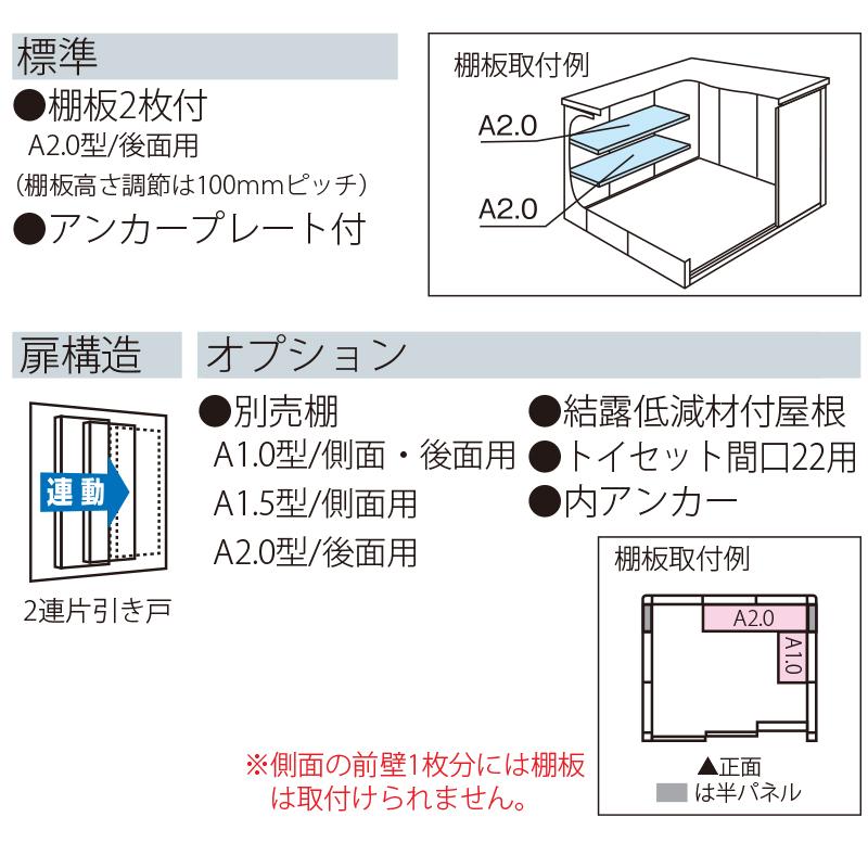 ヨドコウ ヨド物置 物置 エルモ LMDS-2218 積雪地型 標準高タイプ 