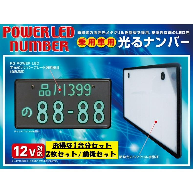 RACING GEAR（レーシングギア） RG LED字光式ナンバープレート 12V用
