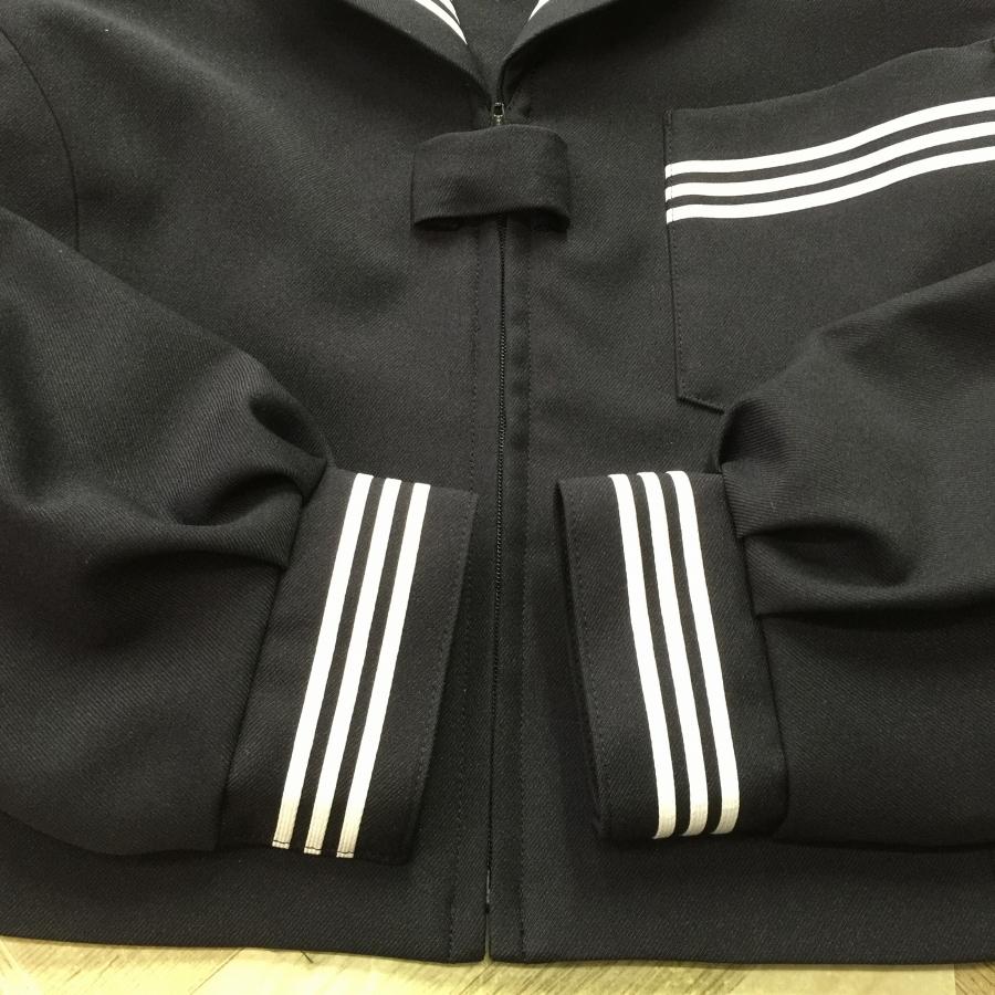 日本製 在庫限り 桜SAKURA 前開きセーラー服 濃紺 3本ライン ポリエステル100％ ストレッチ 丸洗いOK 中学生 高校生の画像