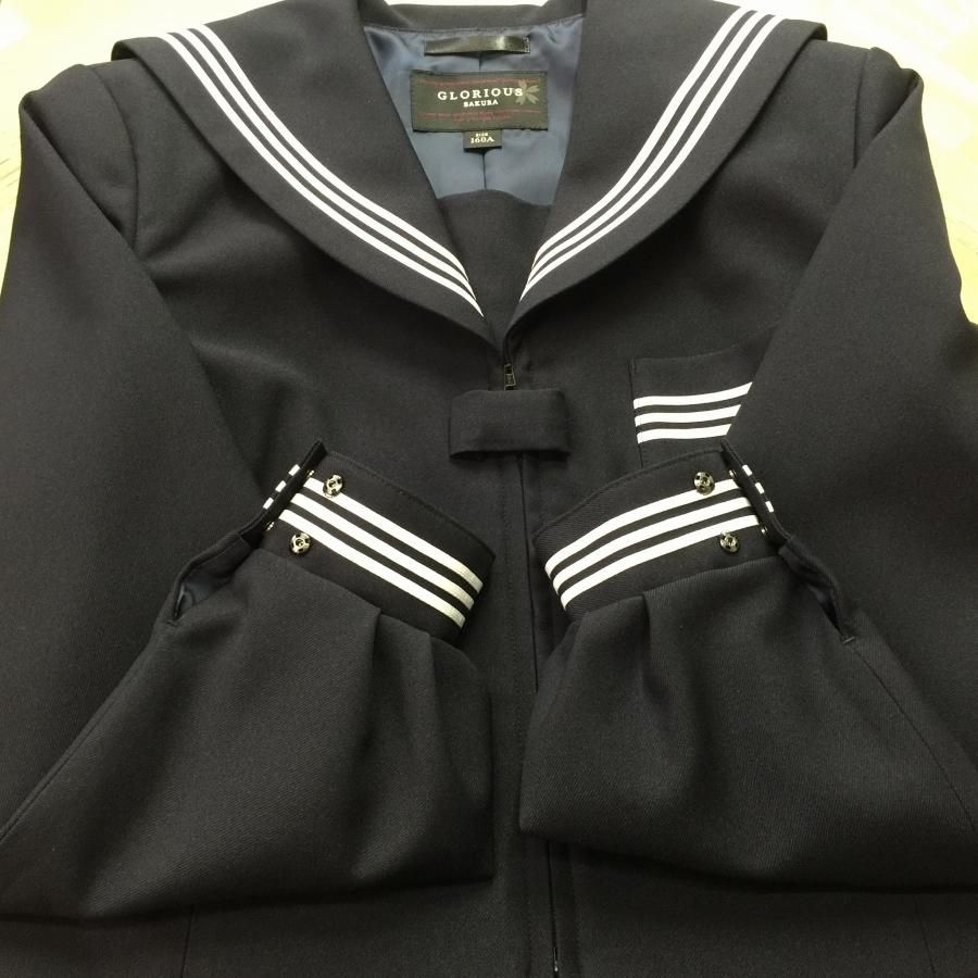 日本製 在庫限り 桜SAKURA 前開きセーラー服 濃紺 3本ライン 日本製 在庫限り 桜SAKURA 前開きセーラー服 濃紺 3本ライン