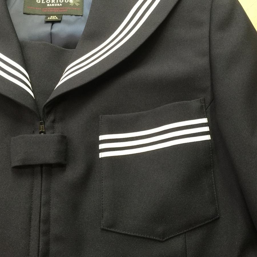 日本製 在庫限り 桜SAKURA 前開きセーラー服 濃紺 3本ライン 日本製 在庫限り 桜SAKURA 前開きセーラー服 濃紺 3本ライン