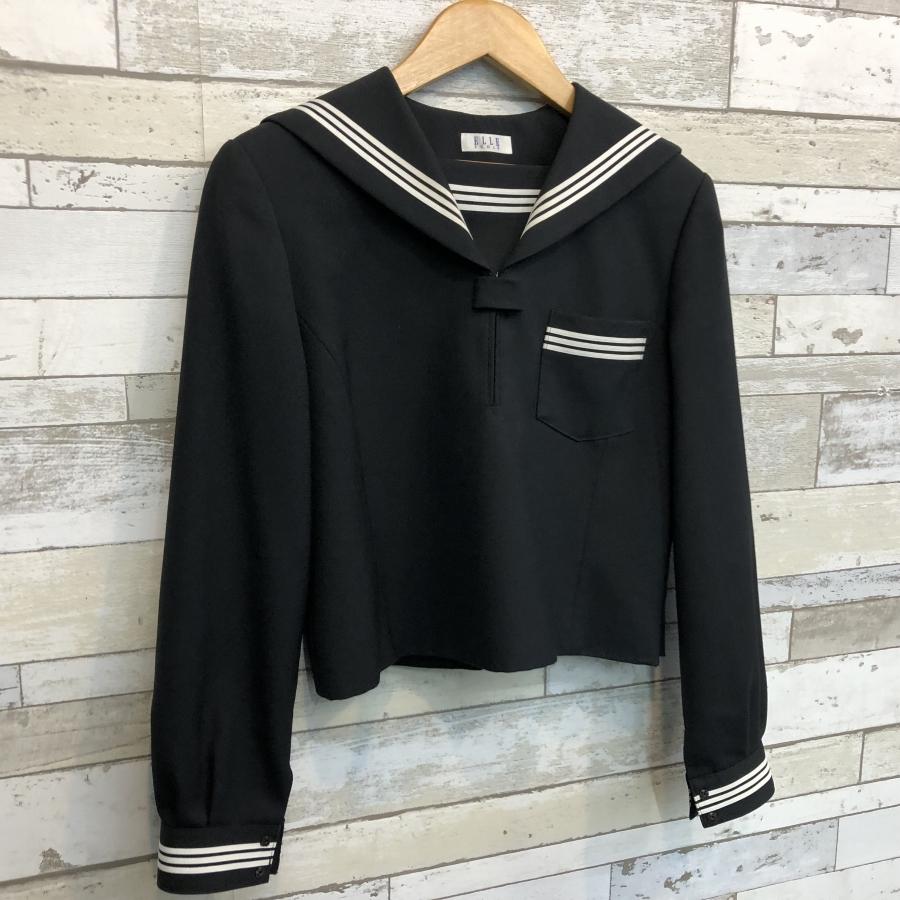 セーラー服 165A  黒 スリムシルエット ストレッチ ウール50％ 上着 中学生 高校生 女子制服  中古学生服｜eco-school｜03