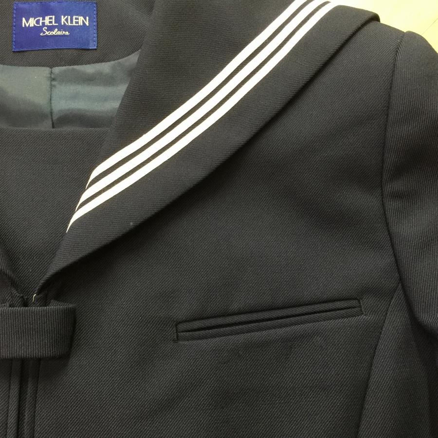 MICHEL  制服 ネイビー セーラー襟 MICHEL KLEIN セーラー襟ジャケット165A 冬スカート 紺色スカーフ