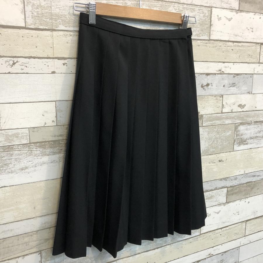 ELLE ランクC 冬スカート 24本ヒダ 66×57 黒 ウール50％ 中学生 高校生 
