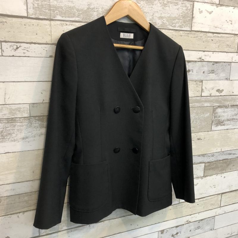 ELLE 【ランクC】ダブルイートン 155A 黒 スリムシルエット ストレッチ 