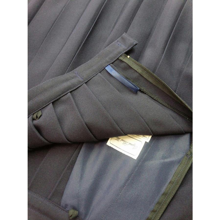 夏スカート 24本ヒダ 69×60 紺 ポリエステル80％ レーヨン20% 中学生