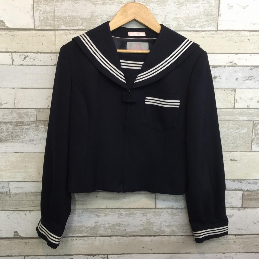 柚子シリーズ ミッドナイトブルー 黒セーラー TONBOW（トンボ） ランクB セーラー服 160A Lulu Sweet 濃紺 ウール50