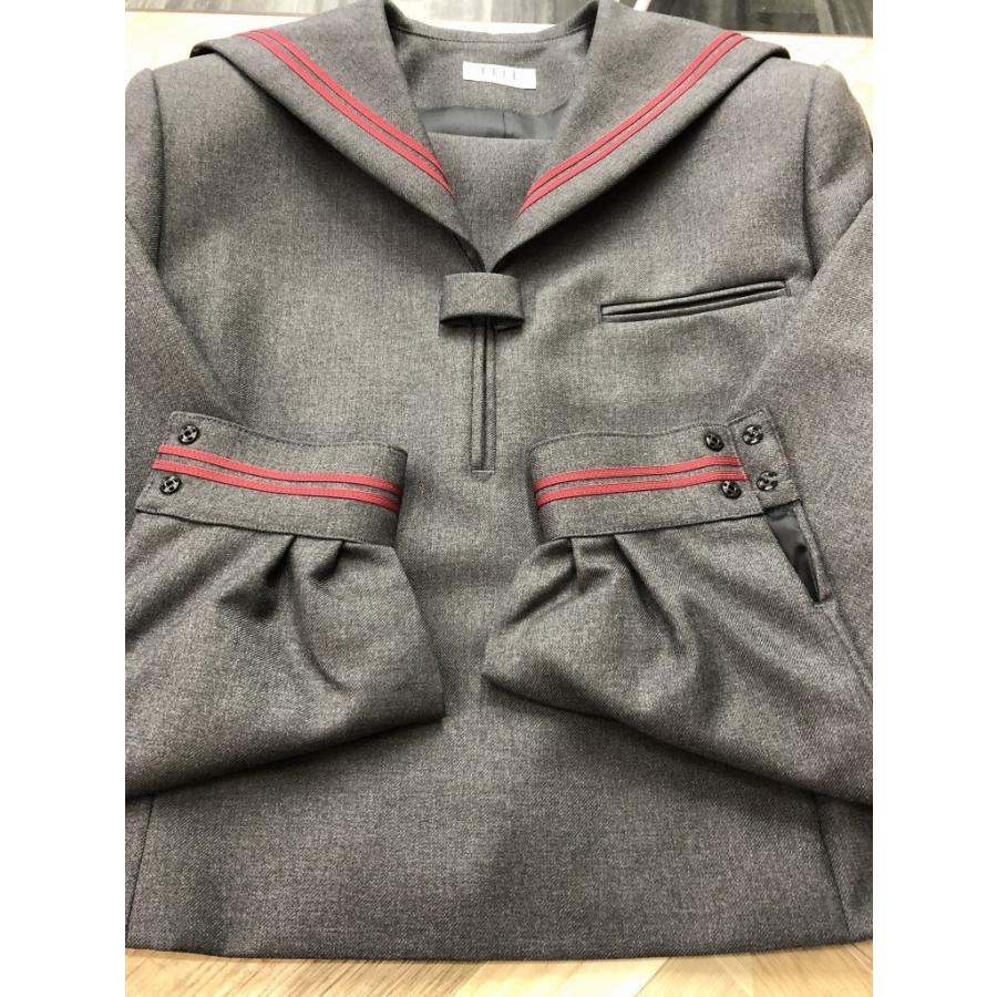 ELLE（エル） アウトレット品 在庫限り セーラー服 グレー エンジ2本