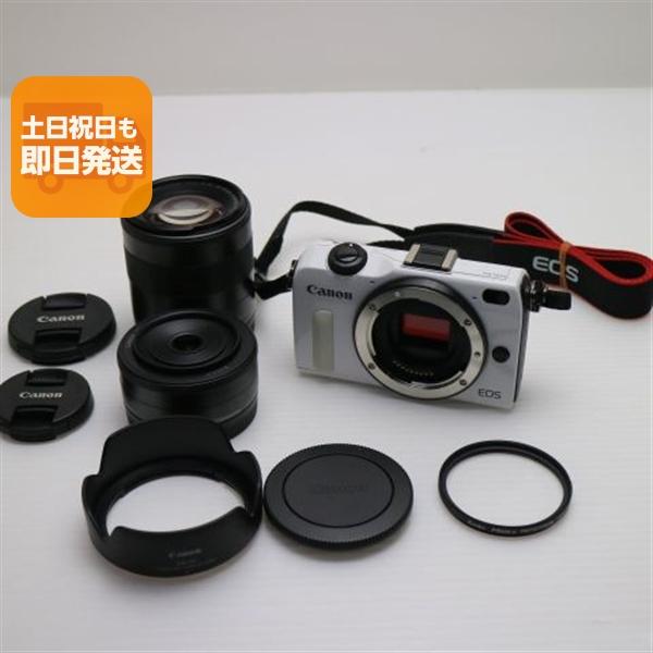 超美品 EOS M2 ダブルレンズキット ホワイト 即日発送 ミラーレス一眼