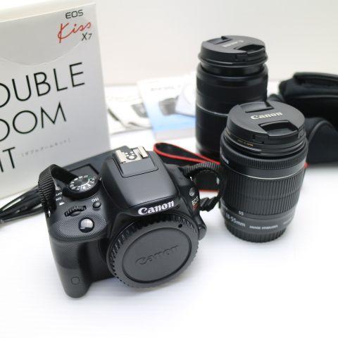 新品同様 EOS Kiss X7 ダブルズームキット ブラック 即日発送 一眼レフ 
