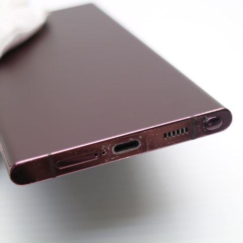 美品 Galaxy S22 Ultra SC-52C バーガンディ スマホ 白ロム 中古 あす 