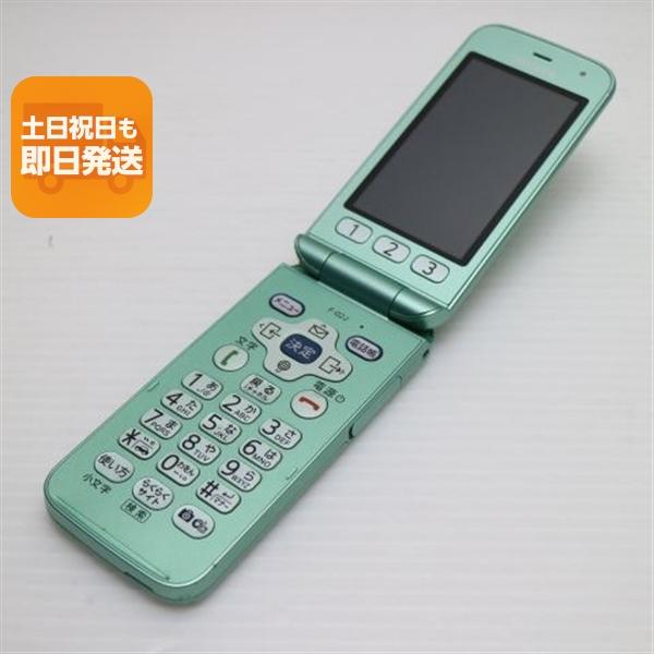 美品 F-02J らくらくホン ミントグリーン 即日発送 ガラケー DoCoMo