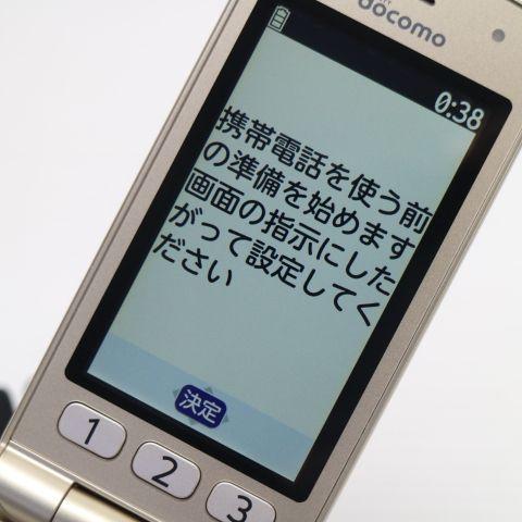 超美品 F-02J らくらくホン ゴールド 即日発送 ガラケー DoCoMo 富士通