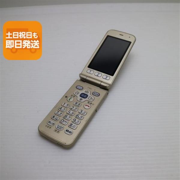 美品 F-02J らくらくホン ゴールド 即日発送 ガラケー DoCoMo 富士通