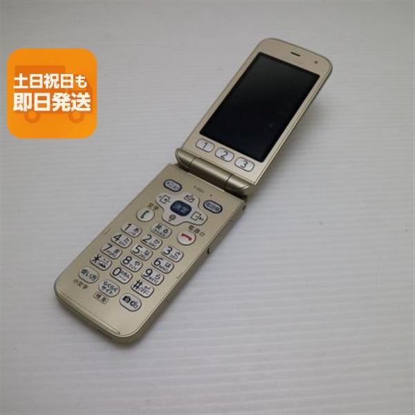 美品 F-02J らくらくホン ゴールド 即日発送 ガラケー DoCoMo 富士通