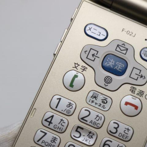 良品中古 F-02J らくらくホン ゴールド 即日発送 ガラケー DoCoMo