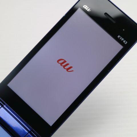 美品 かんたんケータイ ライト KYF43 ロイヤルブルー スマホ 白ロム