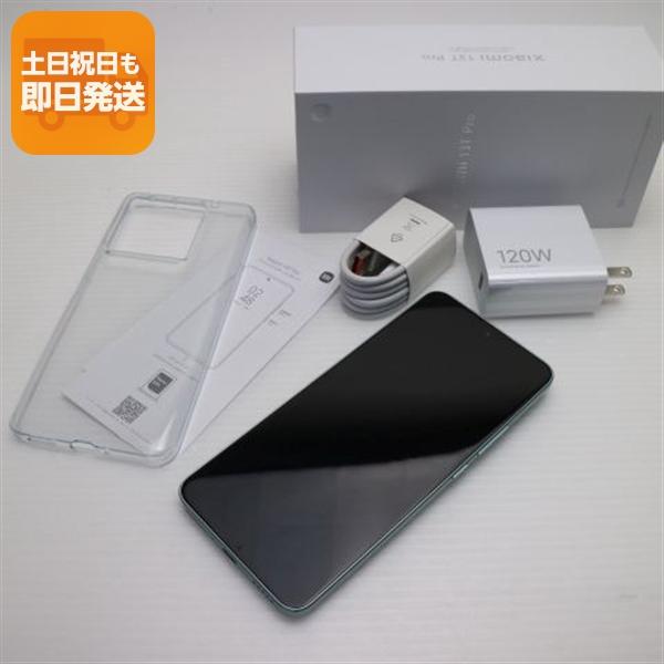 新品同様 SIMフリー Xiaomi 13T Pro グリーン スマホ 即日発送 あす