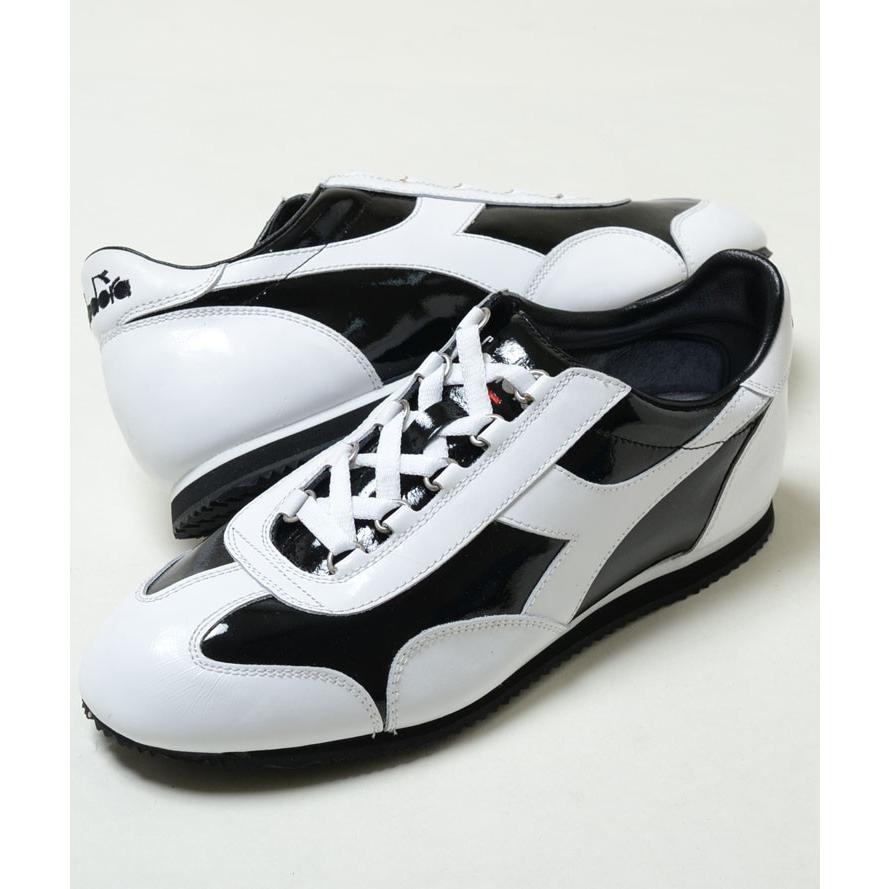 訳あり Diadora ディアドラ エナメル パテント スニーカー ホワイト ブラック メンズ スニーカー W W Honey 通販 Yahoo ショッピング
