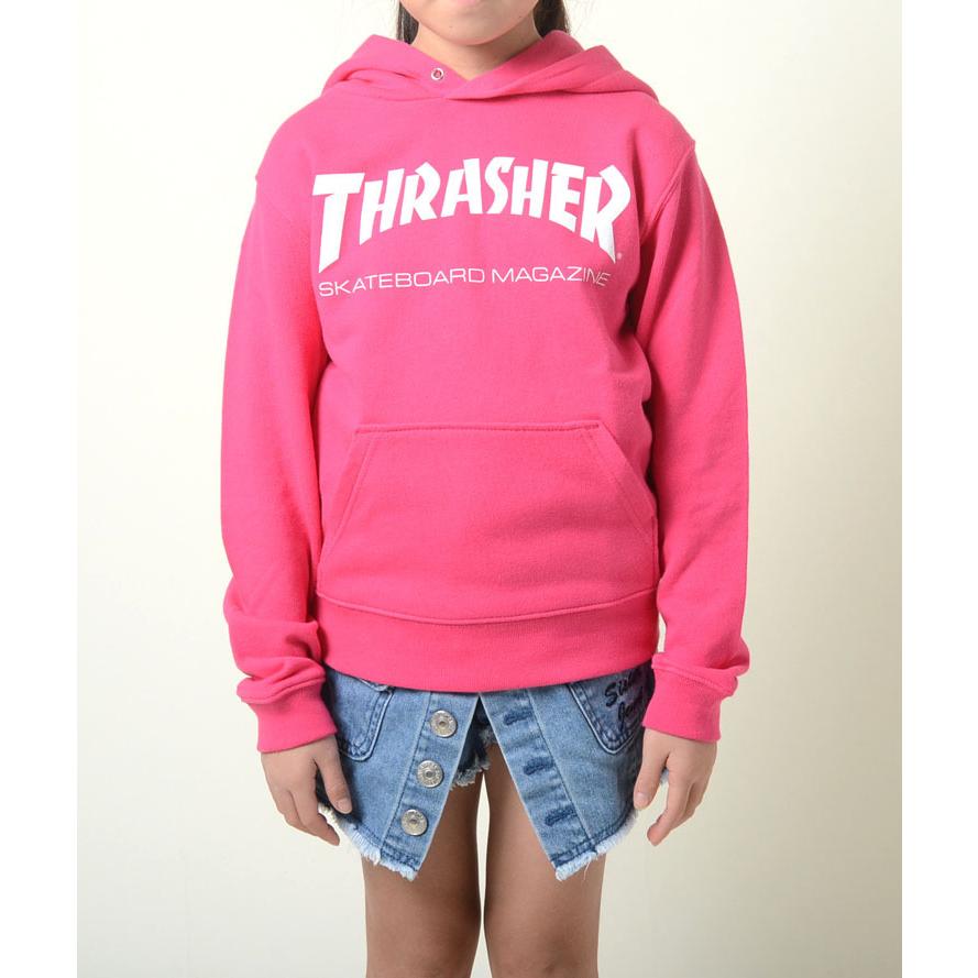 オープニング大放出セール 1 160 Thrasher Sweat Parka スラッシャー スウェット パーカー キッズ Kids 子供服 ピンク Thrasherロゴ 男の子 女の子 スケーター ストリート 送料無料 Dream Education In