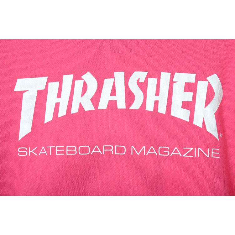 【120-160】THRASHER SWEAT PARKA スラッシャー スウェット パーカー キッズ kids 子供服 ピンク THRASHERロゴ 男の子 女の子 スケーター ストリートの画像