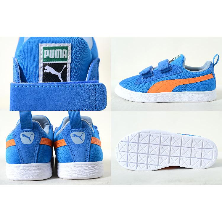 【17cm-22cm】PUMA SUEDE LIGHT-FLEX POP V PS プーマ スウェード ライトフレックス ポップ V PS ブルーxオレンジ 青 キッズ ジュニア kids junior スニーカー｜eco-styles-honey｜02